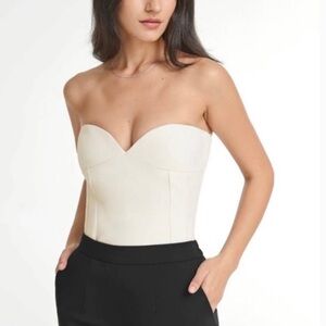 zara sweetheart neckline cream corset bustier top